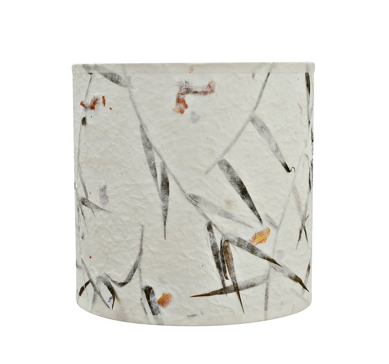 Aspen Creative 31223 Transitional Drum (Cylinder) Shaped Spider Construction Lamp Shade in Off White with Leaves and Petals in Paper, 8" Wide (8" x 8" x 8") - Image 3